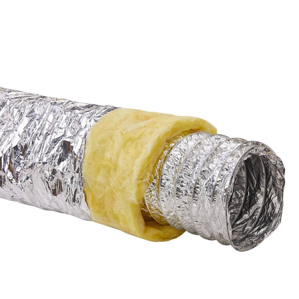 Dryer Vent Hose, Insulated 6-Inch x 25 Ft, 2 Clamps, R-4.2