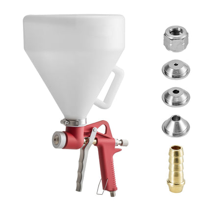 Drywall Air Texture Spray Gun, 4.5L Hopper, 3 Nozzles