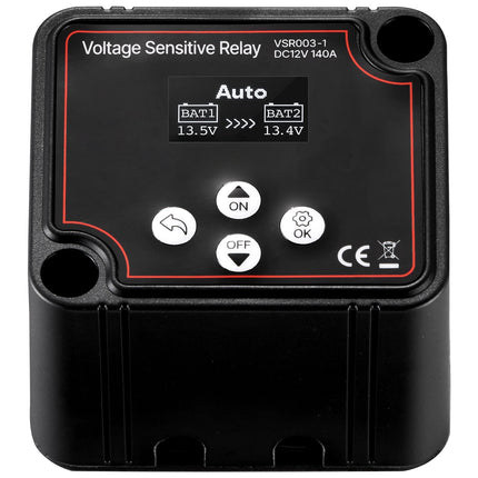 Dual Battery Isolator Kit, 12V 140A VSR, LCD Voltmeter