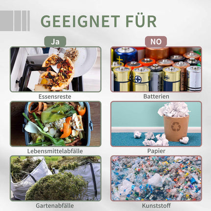 Divkameru komposta tvertne, 160 l, tērauds un plastmasa