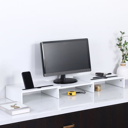 Divu monitoru statīvs, regulējams augstums, balts