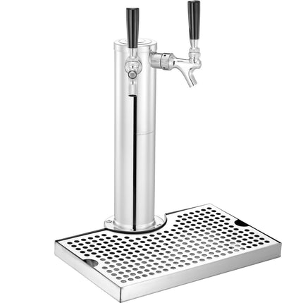 Dual Tap Kegerator Tower Kit, W21.8 Regulator, S Coupler