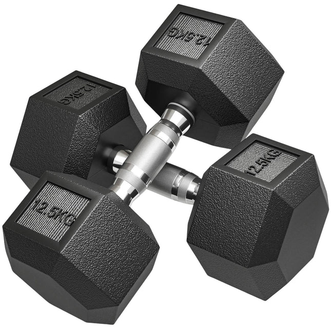 Hanteles, rievots rokturis, čuguns, 2 x 12,5 kg