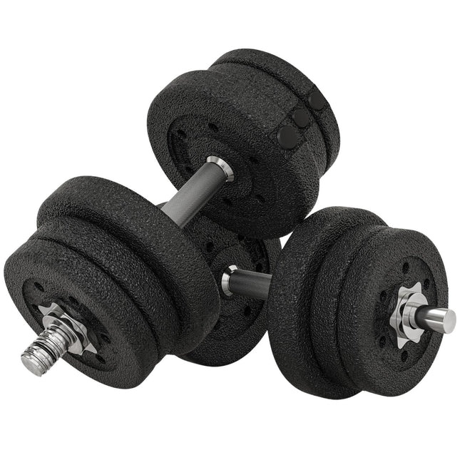 Hanteļu komplekts 25KG hanteļu komplekts ar svaru plāksnēm mājas biroja sporta zālei, tērauds, mākslīgā āda, melns