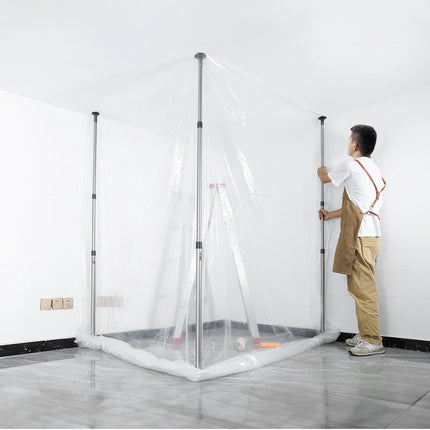 Dust Barrier Poles Kit, 4 Telescoping 10 Ft, Film