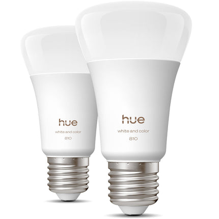 E27 LED Bulbs, White & Color Ambiance, 810lm, 2-Pack