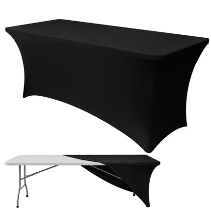 Elastīgs melns banketu galdauts 180x75 cm