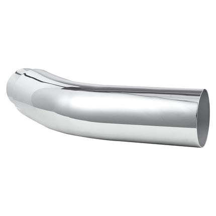 Elbow Exhaust Tip, 4 In Inlet 5 In Outlet, Chrome Clamp
