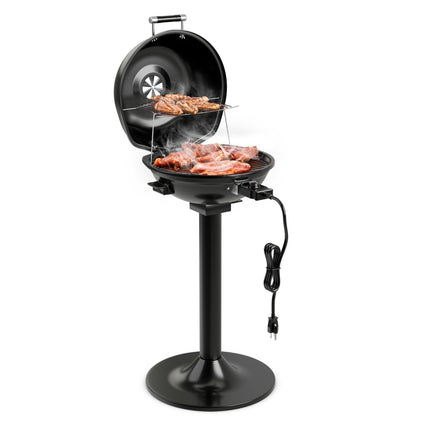 Elektriskais BBQ grils ar noņemamu nepiedegošu resti, melns