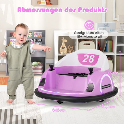 Elektriska bufera automašīna bērniem ar LED gaismām, rozā