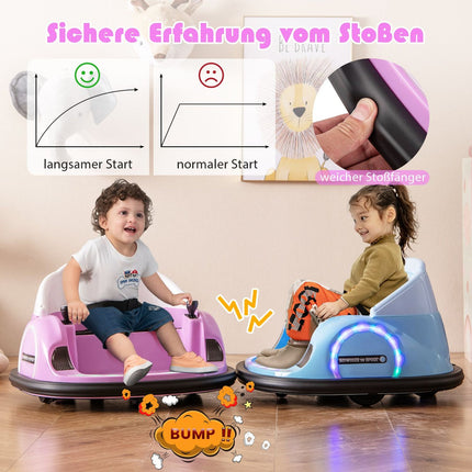 Elektriska bufera automašīna bērniem ar LED gaismām, rozā