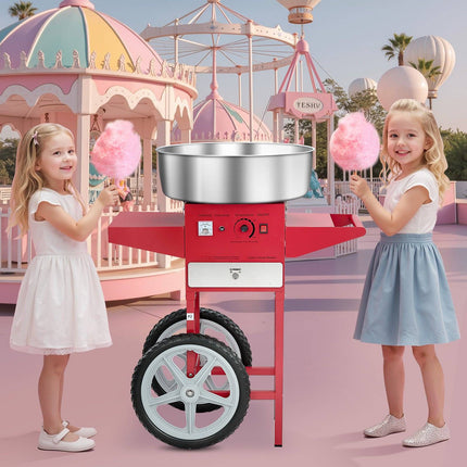Electric Cotton Candy Machine with Cart, 1000W, 52cm Bowl
