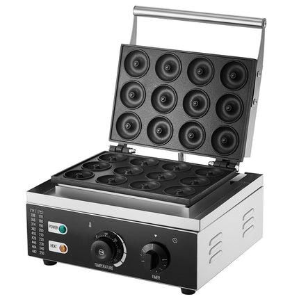 Electric Donut Maker, 12-Hole, 1550W, Temp Control