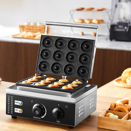 Electric Donut Maker, 12-Hole, 1550W, Temp Control