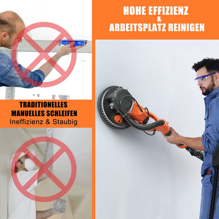 Elektriskā ģipškartona slīpmašīna 750 W, 225 mm, putekļu nosūkšana