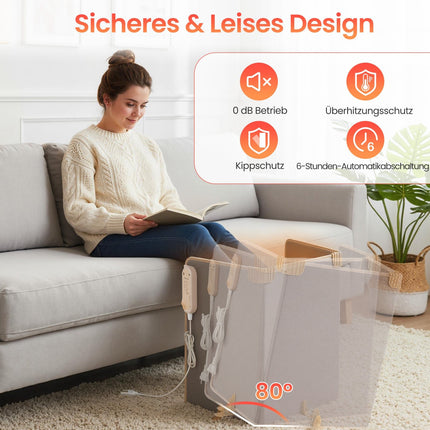 Elektriskais kāju sildītājs ar 3 līmeņu termostatu, salokāms