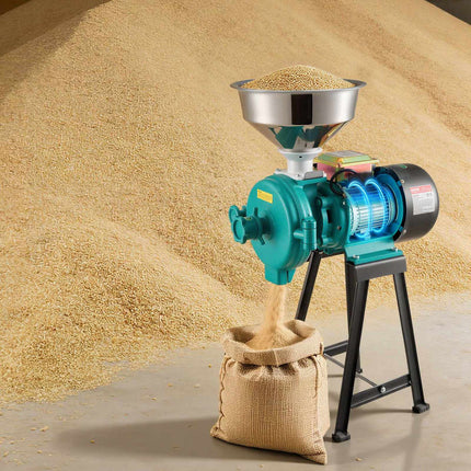 Electric Grain Mill Grinder, 2200W, 110 lb/h, Cast Iron