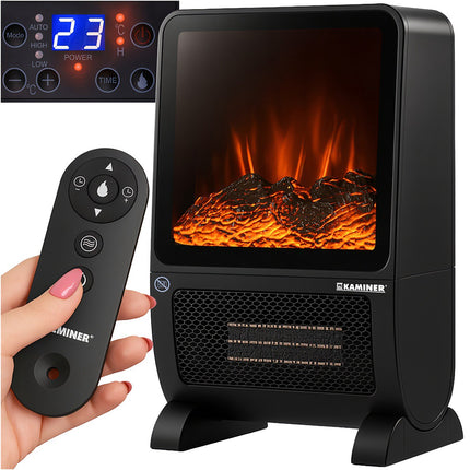 Elektriskais sildītājs ar 3D liesmas efektu, 2000 W, tālvadības pults