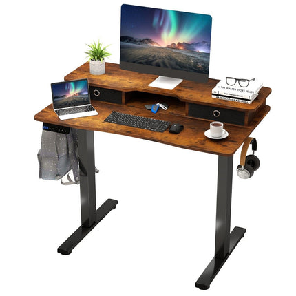 Elektriski augstumā regulējams rakstāmgalds ar monitora statīvu, 100x60 cm