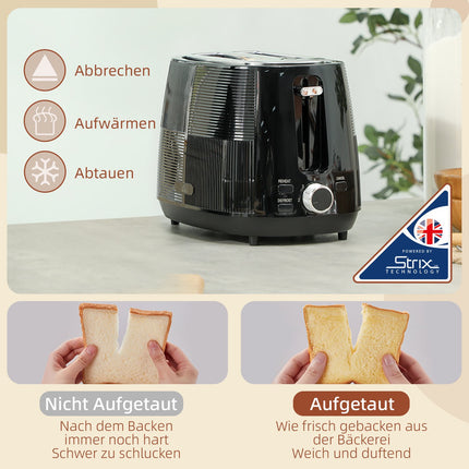 Elektriskā tējkanna un tostera komplekts, 1,7 l, nerūsējošais tērauds, melns