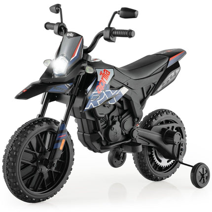 Elektriskais bērnu motocikls ar treniņriteņiem, mūziku, 12 V akumulatoru