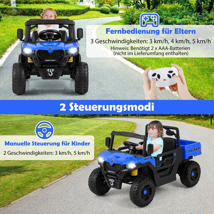 Elektriskais bērnu ratiņi ar tālvadības pulti, 12V, zili