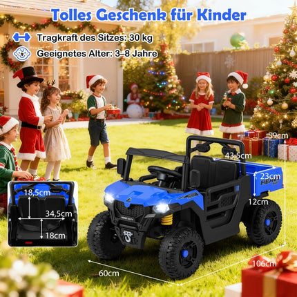 Elektriskais bērnu ratiņi ar tālvadības pulti, 12V, zili