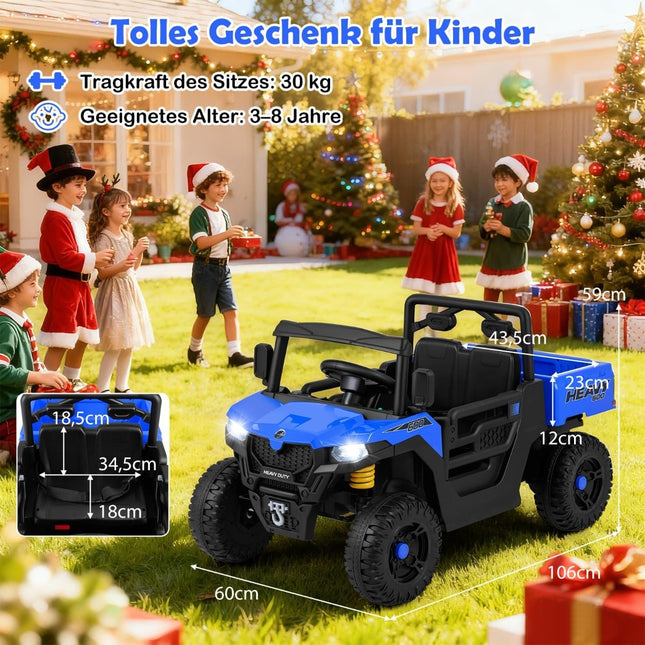 Elektriskais bērnu ratiņi ar tālvadības pulti, 12V, zili