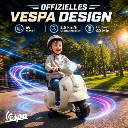 Elektriskais bērnu Vespa GTS 6V braucamais ar litija akumulatoru