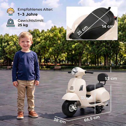 Elektriskais bērnu Vespa GTS 6V braucamais ar litija akumulatoru