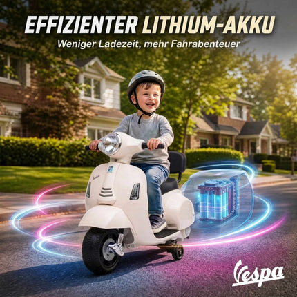 Elektriskais bērnu Vespa GTS 6V braucamais ar litija akumulatoru
