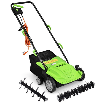 Elektriskais zāliena skarifikators un aerators, 1500 W, 30 litru maiss, 32 cm platums