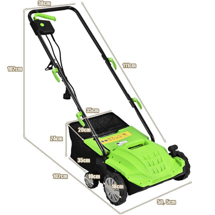 Elektriskais zāliena skarifikators un aerators, 1500 W, 30 litru maiss, 32 cm platums