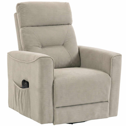 Electric Lift Recliner Chair with Massage and Heat, Greige, Chenille, USB