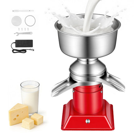 Electric Milk Cream Separator, 60L/H, 4.5L Bowl, Stainless Steel
