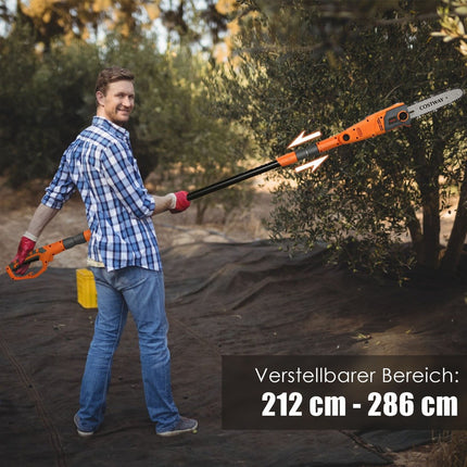 Elektriskais kātu zāģis, regulējams 212-286 cm, daudzleņķa galva