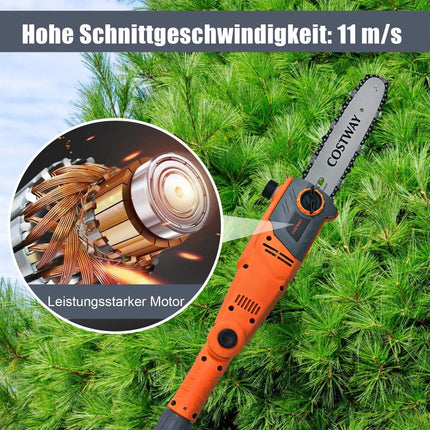 Elektriskais kātu zāģis, regulējams 212-286 cm, daudzleņķa galva