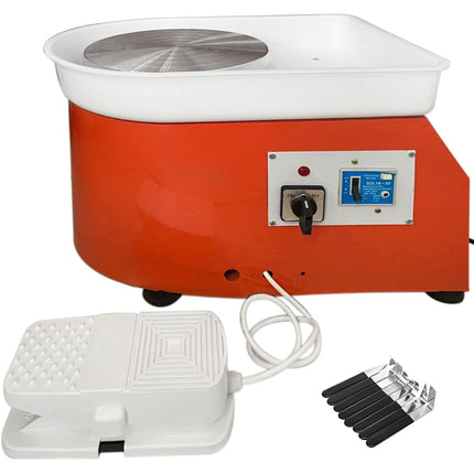 Electric Pottery Wheel 25cm, 280W, Foot Pedal, Tool Kit