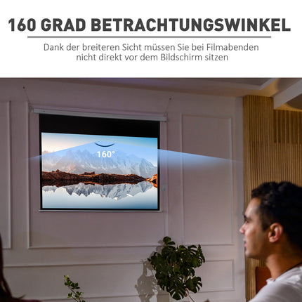 Elektriskais projektora ekrāns 100" 16:9 HD 4K ar tālvadības pulti