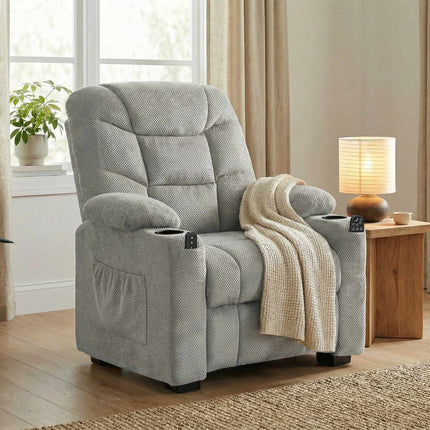 Electric Recliner Chair with Massage and Heat, Memory Function, Grey