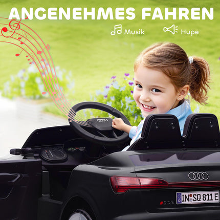 Elektriskā braucamā automašīna, 12V Audi Q8, tālvadības pults, melna