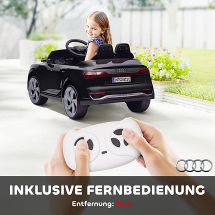 Elektriskā braucamā automašīna, 12V Audi Q8, tālvadības pults, melna