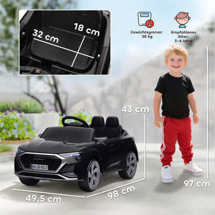 Elektriskā braucamā automašīna, 12V Audi Q8, tālvadības pults, melna