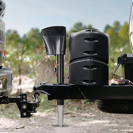 Electric Trailer Jack 5000 lb, 12V, LED Light, Cover