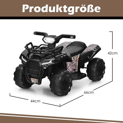 Elektriskais bērnu kvadracikls ar priekšējiem lukturiem Elektriskā kvadracikla bērnu automašīna ar mūziku 44 x 66 x 42 cm melna