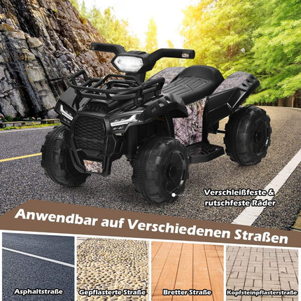Elektriskais bērnu kvadracikls ar priekšējiem lukturiem Elektriskā kvadracikla bērnu automašīna ar mūziku 44 x 66 x 42 cm melna