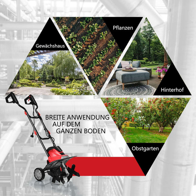 Electric tiller and cultivator electric tiller tiller garden tiller red and black