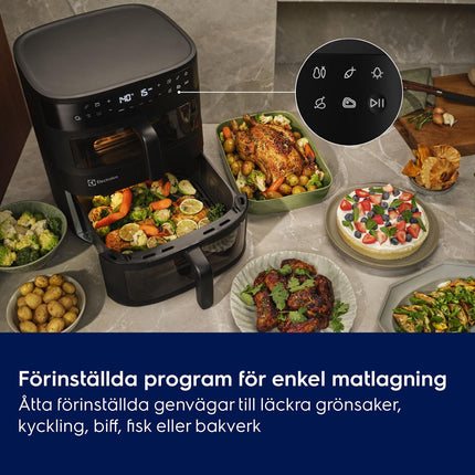 Electrolux 800 divkāršais gaisa fritierim, sakrauti grozi 4 l + 7,6 l
