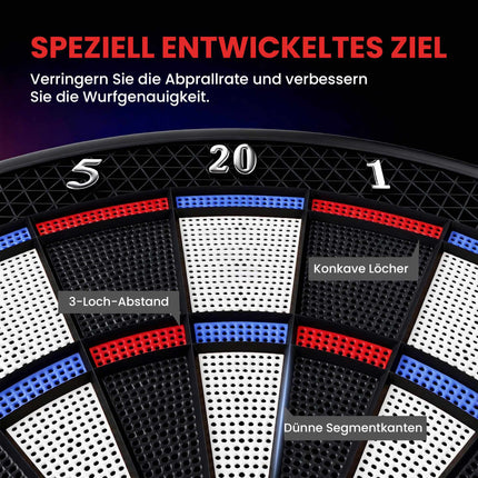 Elektronisks šautriņu dēlis, 1-8 spēlētājiem, LCD displejs, 6 šautriņu komplekti