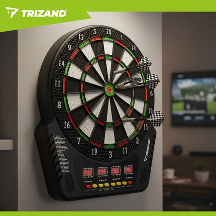 Electronic Dartboard Set, 4 LED Displays, 6 Darts